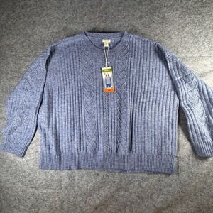Legendary Outfitters Womens XXL Blue Heather Cozy Cable Knit Sweater 1902103 NEW